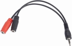 Αντάπτορας jack 4pin (M) σε 2× jack (F) 20 cm