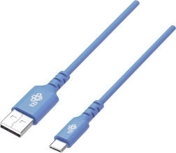 Καλώδιο σιλικόνης USB–USB‑C 1 m μπλε με υποστήριξη Quick Charge