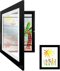 Ξύλινη κορνίζα A4 με αποθηκευτική θήκη – μαύρη