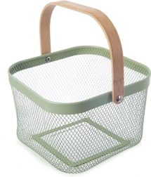Μεταλλικό καλάθι αποθήκευσης GREENISH, πράσινο, 27 × 24,5 × 17,5 cm