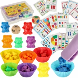 Αρκουδάκια Montessori – σετ εκμάθησης μέτρησης και χρωμάτων, 44 τεμάχια