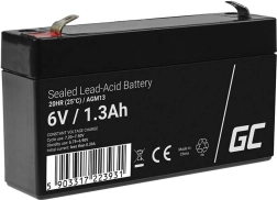 Απαιτεί μηδενική συντήρηση μπαταρία AGM 6 V 1,3 Ah GREEN CELL για συναγερμούς, ταμειακές μηχανές και παιχνίδια