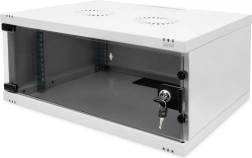 Επιτοίχιο δικτυακό ντουλάπι 19" 4U DIGITUS, 241 × 540 × 400 mm, γυάλινη πόρτα, γκρι, μη συναρμολογημένο
