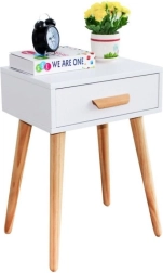 Κομοδίνο ή τραπεζάκι σαλονιού από ξύλο πεύκου ModernHome, λευκό