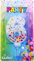 Πάρτι κεράκι αριθμός 6 με πουά