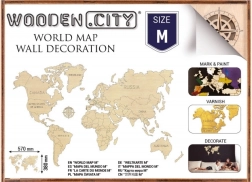 Ξύλινος χάρτης του κόσμου M 57 × 38 cm WOODEN CITY