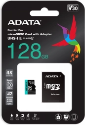 Κάρτα μνήμης microSD 128 GB UHS‑I U3 V30 A2 + αντάπτορας
