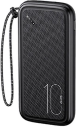 USAMS powerbank 10000 mAh, 2× USB, USB‑C, LED, μαύρο