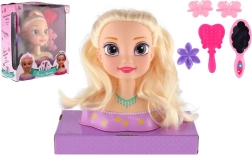 Κεφάλι χτενίσματος ξανθό με αξεσουάρ