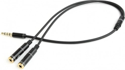 Αντάπτορας ήχου 3,5 mm 4pin σε 2× 3,5 mm (ακουστικά + μικρόφωνο), 0,2 m