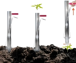 Χειροκίνητος φυτευτήρας βολβών και σποροφύτων από ανοξείδωτο ατσάλι