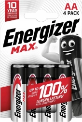 Αλκαλικές μπαταρίες LR6/AA Energizer MAX, συσκευασία 4 τεμ.