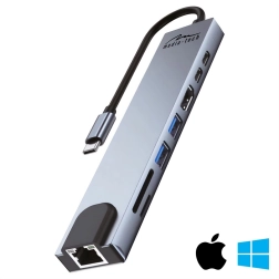 Σταθμός σύνδεσης 8 σε 1 με gigabit LAN και USB‑C PD