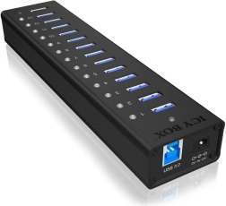 ICY BOX ενεργό hub USB 3.0 από αλουμίνιο, 13 θύρες + θύρα φόρτισης