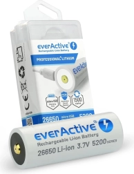 Επαναφορτιζόμενη μπαταρία everActive 26650 3,7V Li-ion 5200 mAh με micro USB