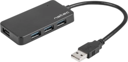 Διανομέας USB Natec Moth 4 θύρες USB 3.0 μαύρος