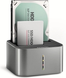 Σταθμός σύνδεσης USB-C 5 Gb/s για 2× SATA 2.5"/3.5" SSD/HDD με λειτουργία κλωνοποίησης