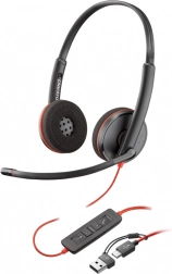 Στερεοφωνικά ακουστικά Blackwire 3220 με USB-C + προσαρμογέας USB-C/A