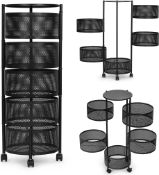 Περιστρεφόμενη μεταλλική κουζινική ραφιέρα με 5 καλάθια ModernHome