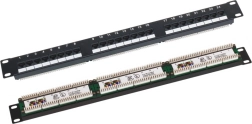 Πάνελ patch UTP κατ. 6, 19" 1U, 24× RJ45, LSA