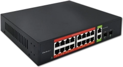 Gigabit PoE switch 16× RJ45, 2× RJ45 uplink, 2× SFP, 1000 Mb/s