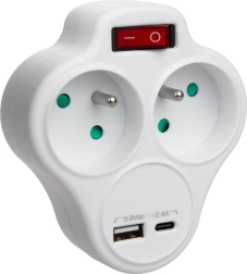 Διακλαδωτής πρίζας με USB MCE336