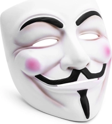 Μάσκα Guy Fawkes ANONYMOUS V FOR VENDETTA, λευκή