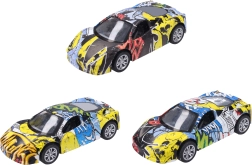 Μεταλλικό αυτοκίνητο με graffiti 9 cm με μηχανισμό επαναφοράς