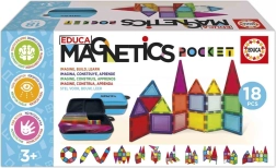 Μαγνητικό κατασκευαστικό σετ Educa Magnetics σε θήκη, 18 τεμάχια