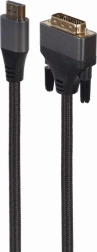 Καλώδιο HDMI σε DVI με πλέξη 1.8m, επίχρυσοι σύνδεσμοι