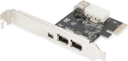 Ελεγκτής PCIe FireWire 800/400 με κάλυμμα low‑profile, 2× εξωτερικές + 1× εσωτερική