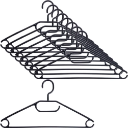 μαύρες περιστρεφόμενες κρεμάστρες ρούχων 10 τεμ.