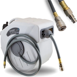 Αυτόματη πνευματική αναδιπλούμενη μάνικα 15 m με ταχυσύνδεσμο 1/4" για κομπρεσέρ