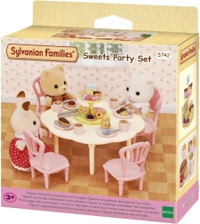 Sylvanian Families τραπέζι, καρέκλες και γλυκά – σετ τσαγιού για φιγούρες