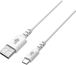 Καλώδιο σιλικόνης USB–USB‑C 1 m λευκό με υποστήριξη QUICK CHARGE