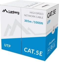 Καλώδιο δικτύου UTP Cat.5e CU 305 m, γκρι, μονόκλωνο