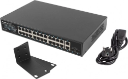 Lanberg gigabit PoE+ switch 24 θυρών 250 W με 2x SFP και 2x uplink