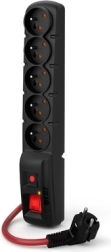 Πολύπριζο τροφοδοσίας F5 Power 5 μέτρα 5 πρίζες μαύρο