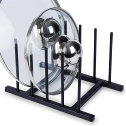 Μεταλλική βάση για καπάκια και πιάτα, μαύρη 19,5 × 12,5 × 12 cm