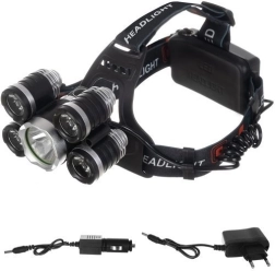 Φακός κεφαλής με 5× LED Cree T6