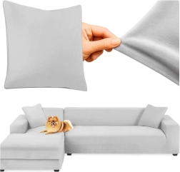 Ανοιχτό γκρι ελαστικό προστατευτικό κάλυμμα καναπέ RUHHY 145-185 cm