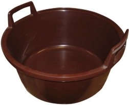 Πλαστική λεκάνη 56 cm με λαβές, καφέ, 40 l