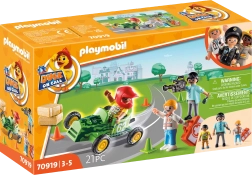 Playmobil Duck On Call Επιχείρηση Διάσωσης Βοήθεια στον Οδηγό Αγώνων