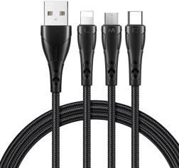 Καλώδιο φόρτισης 3σε1 USB σε USB‑C / Lightning / Micro USB 1,2 m μαύρο Mcdodo