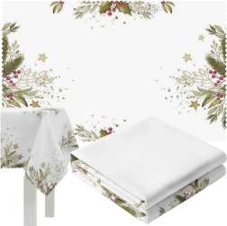 Χριστουγεννιάτικο τραπεζομάντηλο Ruhhy 140 × 220 cm λευκό με στάμπα