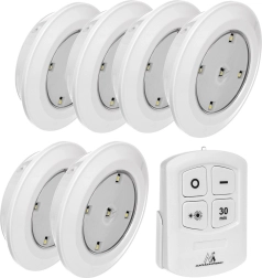 Σετ 6 φωτιστικών LED με τηλεχειριστήριο MACLEAN ENERGY MCE165, μπαταρίας