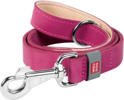 Δερμάτινο λουρί για σκύλους WAUDOG, πλάτος 20 mm, μήκος 122 cm, ροζ