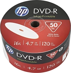 HP DVD-R 4,7 GB 16× Inkjet Printable, 50 τεμ. (bulk)