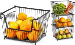 Μεταλλικό καλάθι για φρούτα και λαχανικά, μαύρο