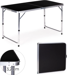 MultiGarden πτυσσόμενο τραπέζι κάμπινγκ 120 × 60 cm μαύρο